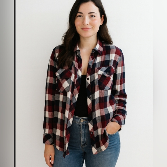 Rails Burgundy Plaid Long Sleeve Button Down Shirt - Picture 1 of 11